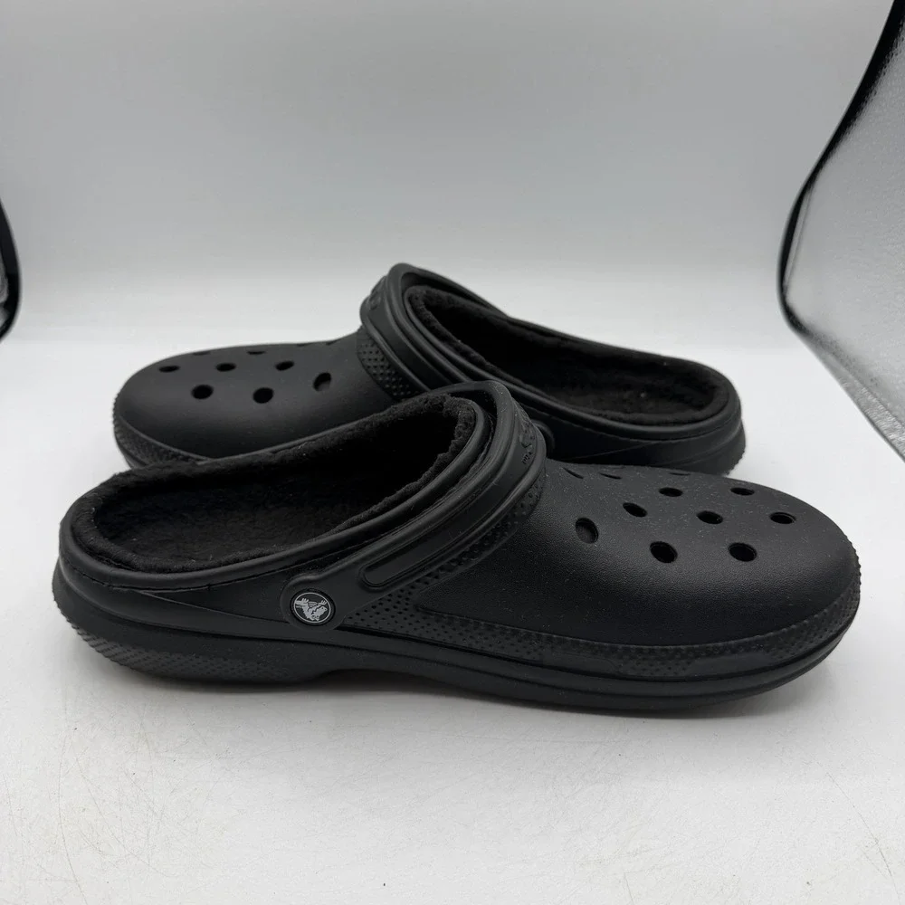 Crocs Classic Lined Clogs Mens Sz 13 Black Slip On Shoes Slippers Comfort 203591
